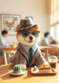 Cool Shiba in Coffee Cafe V.2