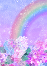 ✨恋愛運UP✨ハートの紫陽花と虹