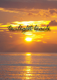 At dusk, the sky and the sea glow golden