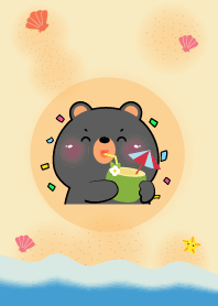 Simple Black Bear In SummerTheme