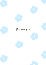White and light blue floral pattern.