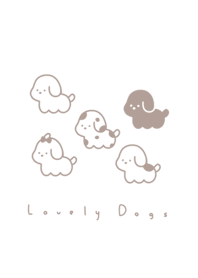 5 dogs (pattern)/white beige