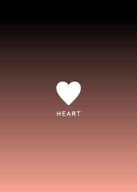Simple Heart  Gradation -- Black&Peach