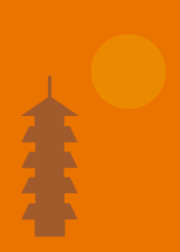 夕焼けの五重塔