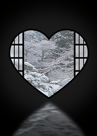 Winter Japanese garden[heart window]