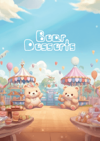 cute bear in sweet cafe
