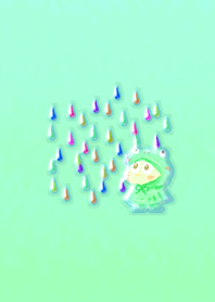 カエル少年と雨ブルーグリーン