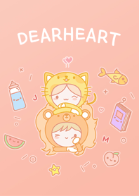 baby lion M & little kitten J