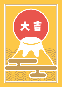 Simple/Lucky Mt.Fuji/Orange x Red x Gold