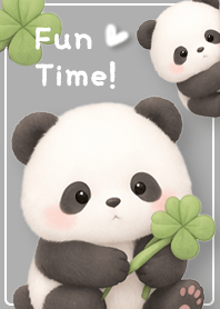 Gray Cute and cuddly panda