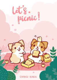 Corgi Dog KaKa - Let's picnic!