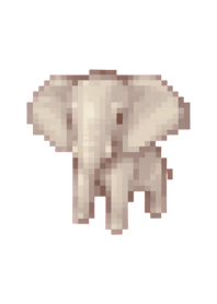 elephant Pixel Art Theme  Green 04