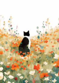 Cat in flower