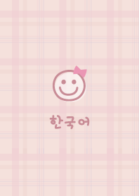 韓国チェック柄<リボン>ピンク