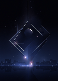 簡潔な都市の夜景と月光