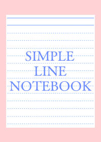 SIMPLE BLUE LINE NOTEBOOK/PINK