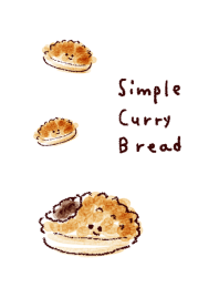 簡單的 咖哩麵包 白色 藍色