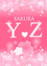 Y&Z イニシャル 運気UP!かわいい桜デザイン