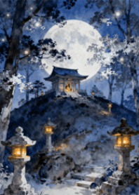 Moonlit Hilltop Shrine
