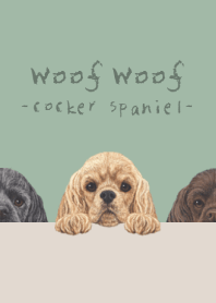 Woof Woof - Cocker Spaniel - DUSTY GREEN