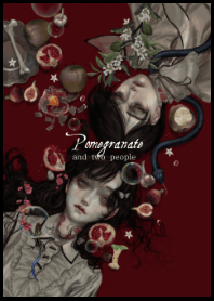 Pomegranate and two people
