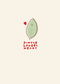 simple laurel heart beige