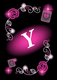 【Y】イニシャル❤️ピンクローズ ネオン