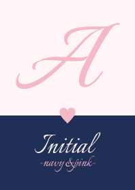 Initial "A" -navy&pink-
