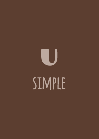 シンプルイニシャル-U＊チョコブラウン