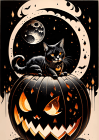 halloween cat A25210