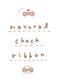 Natural plaid ribbon
