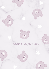 Bear and florets and marble purple04_2