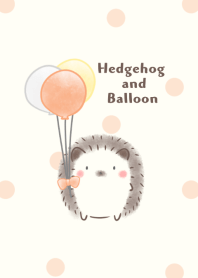 Hedgehog and Balloon Dot -orange-
