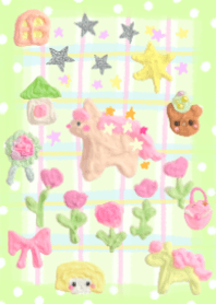 Pony and Roses - green