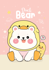 หมีอ้วนน่ารัก & ดั๊กกี้เป็ดน้อย (สีชมพู)
