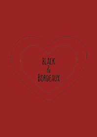 Black & Bordeaux / Line Heart