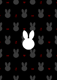 RABBIT PATTERN -black-
