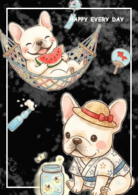 French Bulldog/summer/black