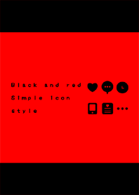 Black and red Simple icon style