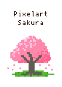 Pixel picture cherry blossoms.