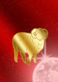 Zodiac of gold and red-sheep- JPN
