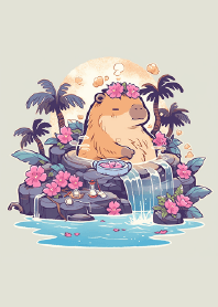 Capybara Jun loves hot springs