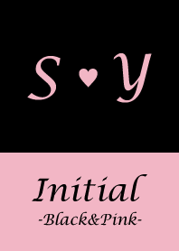 Initial "S&Y" -Black&Pink-