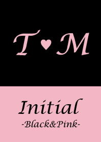 Initial "T&M" -Black&Pink-