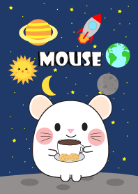 Cute white mouse In Galaxy Theme (jp)