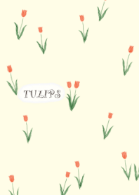 Watercolor Tulips-Vermilion yellow