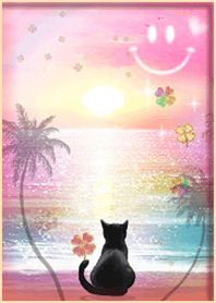 Black cat and a fantastic sunset Smile*