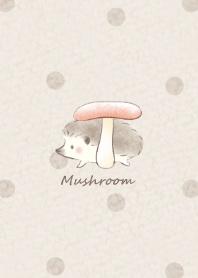 Hedgehog and Mushroom 2* -brown- dot