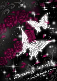 Glittering butterfly blackpinkrose