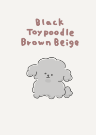 簡單的黑色玩具貴賓犬棕褐色